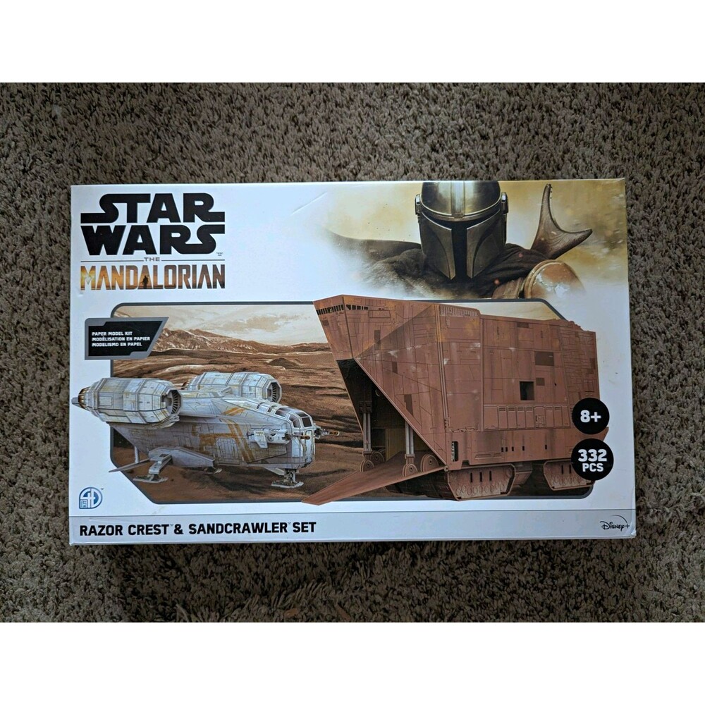 Star Wars Mandalorian Razor Crest & Sandcrawler 4D Paper Model Kit 332PCS New